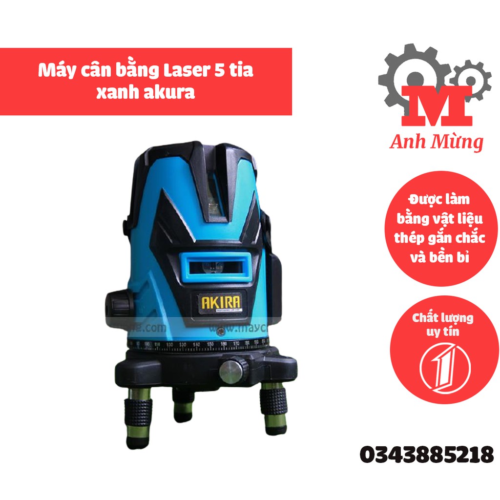 Máy cân bằng Laser 5 tia xanh akura,máy bắn cốt laze tia nét đẹp