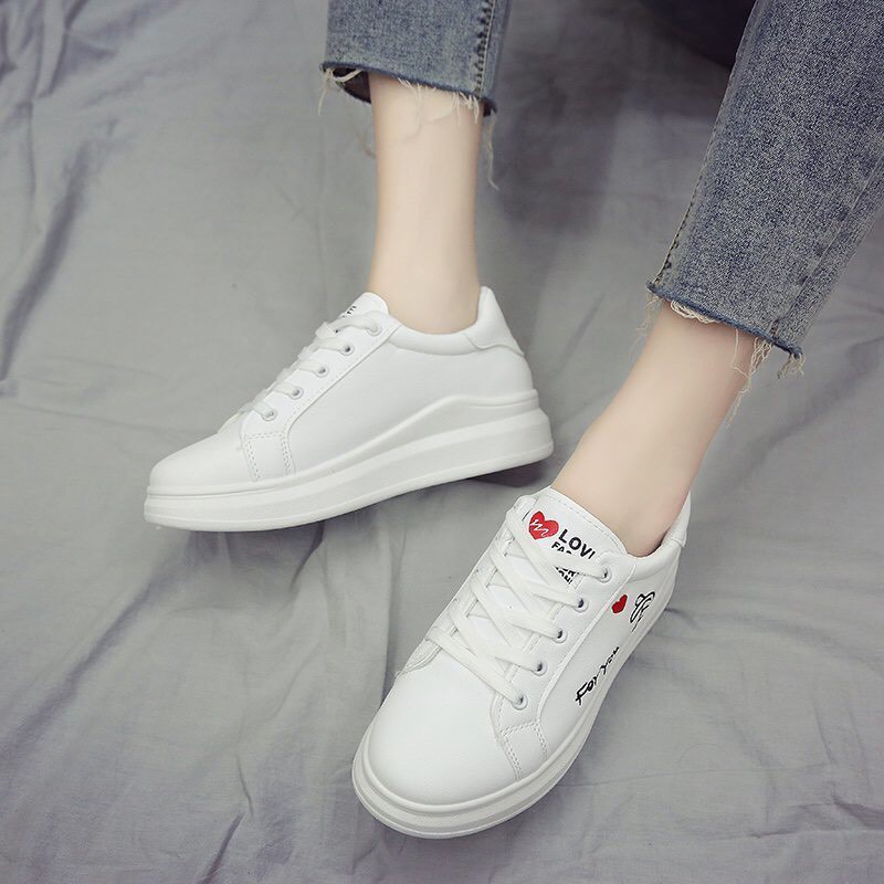 Giày Nữ, Giày Thể Thao sneakers, Độn đế, Tăng Chiều Cao, Màu Trắng, Chất Liệu da PU, Phù hợp cho Học sinh Đi Học, Đi làm | BigBuy360 - bigbuy360.vn