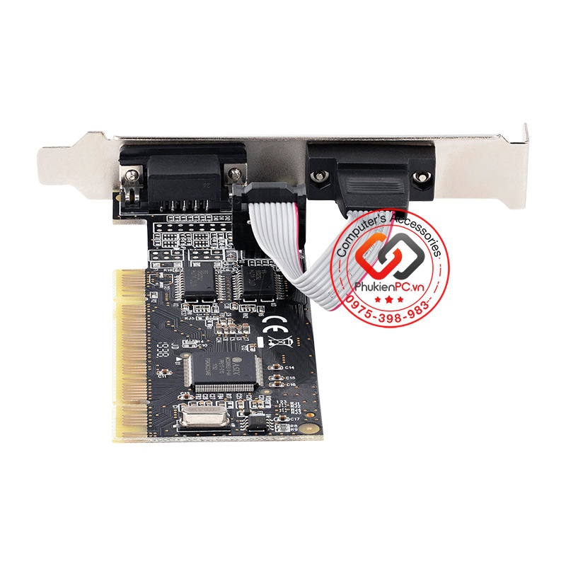 Card chuyển đổi PCI thường sang 2 COM RS232 chip MCS9865 win XP-7-8-10-11