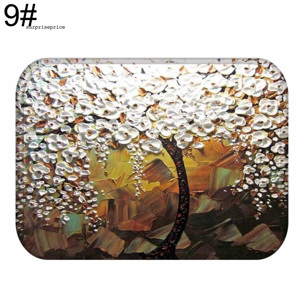 Thảm chùi chân chống trượt họa tiết tranh vẽ sơn dầu trang nhã 40 X 60cm