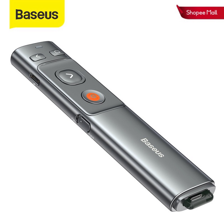 Máy Baseus Điều Khiển Thuyết Trình Không Dây 2.4ghz Usb-A Type-C Chấm Màu Cam Laser Đỏ Hỗ Trợ Office PowerPoint