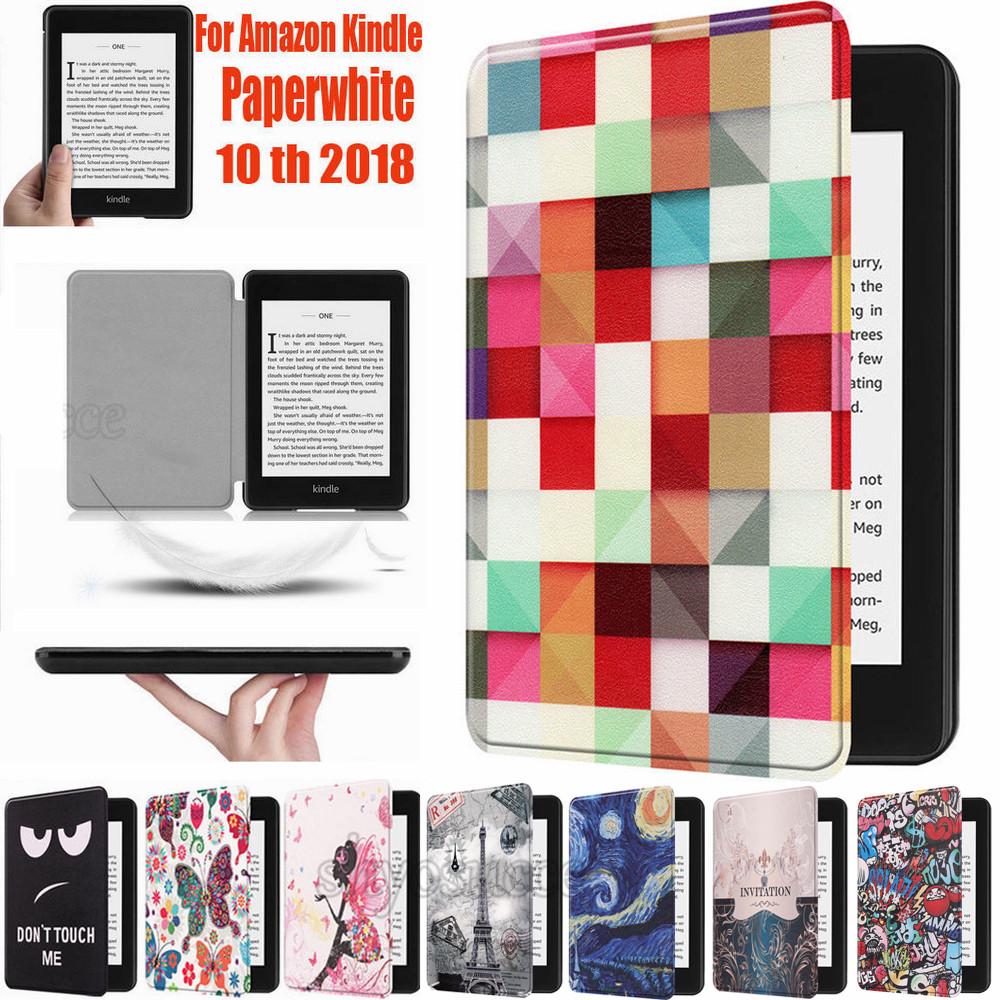 Bao da PU nhiều màu sắc họa tiết tùy chọn cho Amazon New Kindle Paperwhite 2018 6" 10th