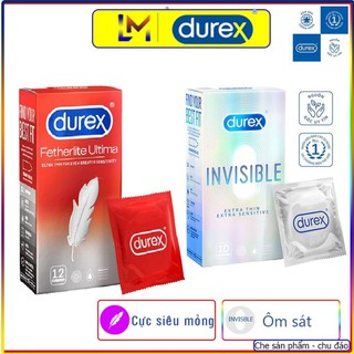 Bộ 1 bao cao su durex fetherlite + 1 bcs durex invisible