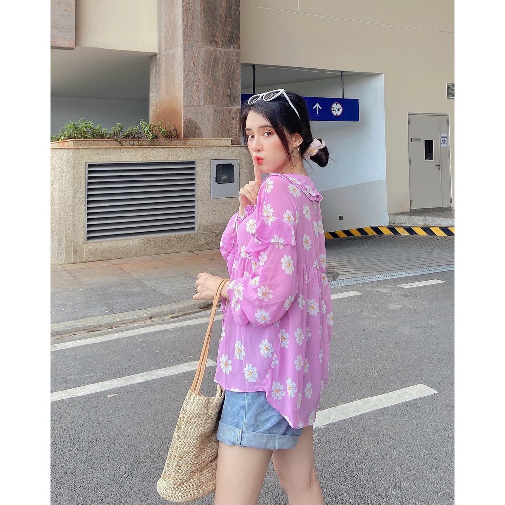 ÁO HOA SƠ MI CỔ NƠ form rộng | BigBuy360 - bigbuy360.vn