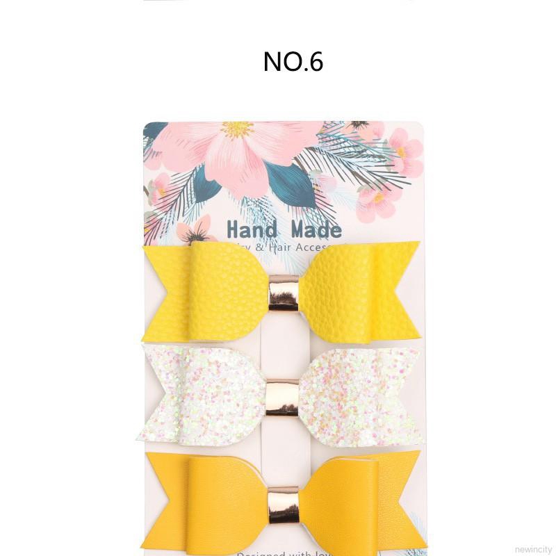 Set 3 kẹp tóc có chi tiết nơ xinh xắn cho bé gái