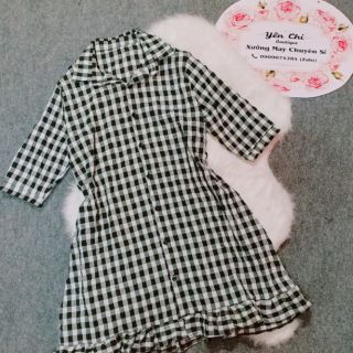 [HOT] Đầm Sơ Mi Caro Đuôi Cá