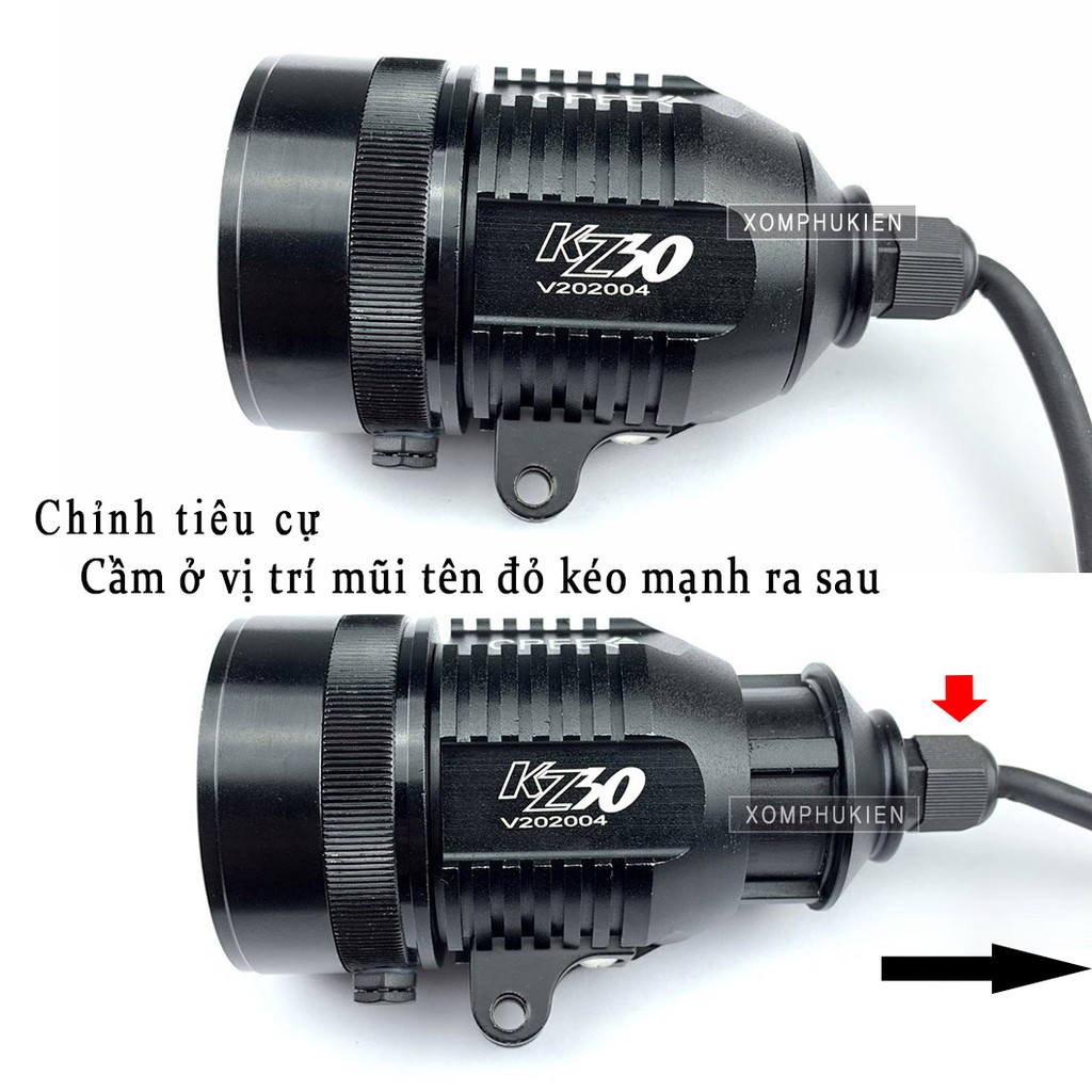 Đèn Trợ Sáng Bi Cầu KZ30 Chỉnh Xa Gần  [ Kèm Phụ Kiện ]