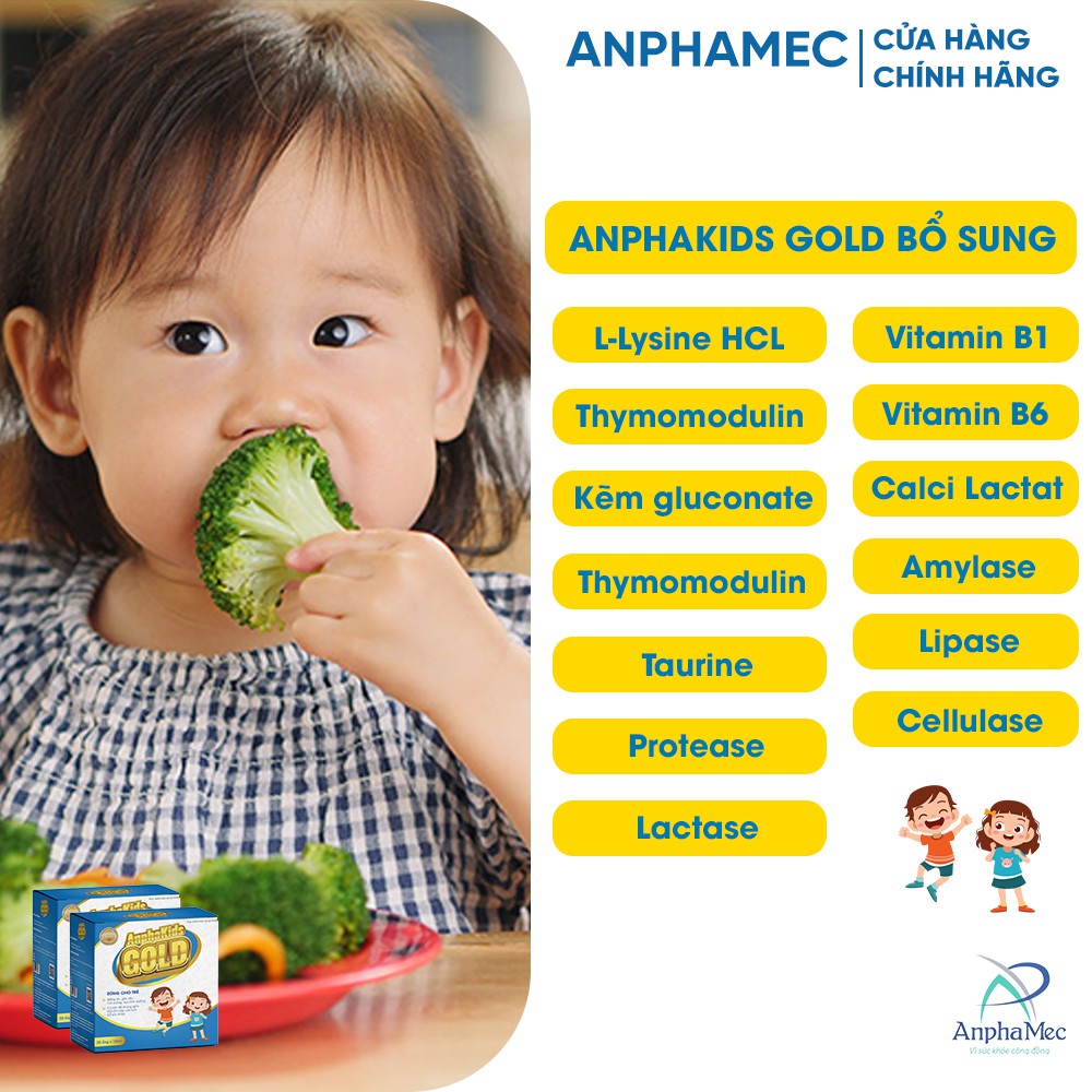 Tăng Đề Kháng Cho Bé ANPHAKIDS GOLD Giúp Bé Khỏe Mạnh, Ăn Ngon, Ngủ Tốt, Tiêu Hóa Tốt