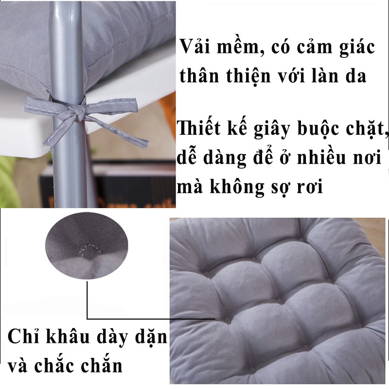 Đệm Lót Ghế Ngồi, Tựa Lưng Hình Vuông - Mila Store