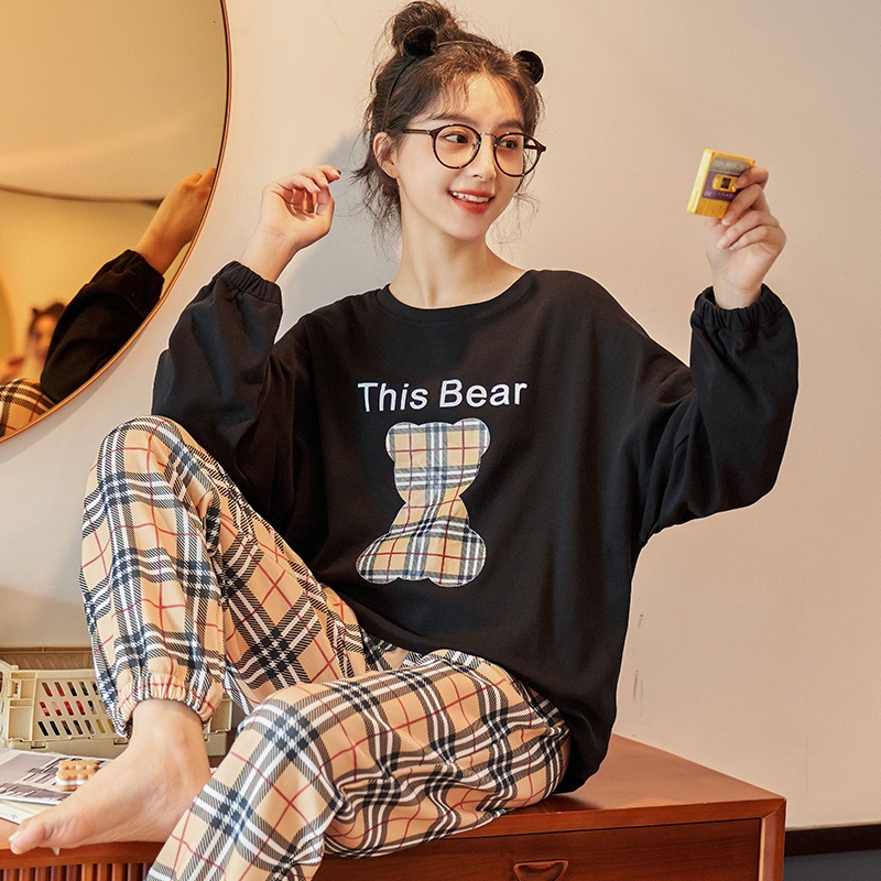 Phụ Nữ Bộ Đồ Ngủ Dài Tay Bông Mùa Thu Dịch Vụ NhàQXT-C0145Mùa Xuân Và Mùa Thu, Bộ Đồ Ngủ Nữ2021Mô Hình Tay Áo Dài Tay Áo