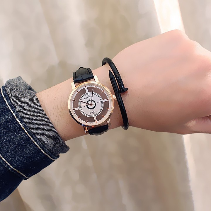 ĐỒNG HỒ NAM NỮ ROSIVGA 1, DÂY DA, MẶT TRÒN, THIẾT KẾ TRỜI TRANG Bán lẻ giá sỉ