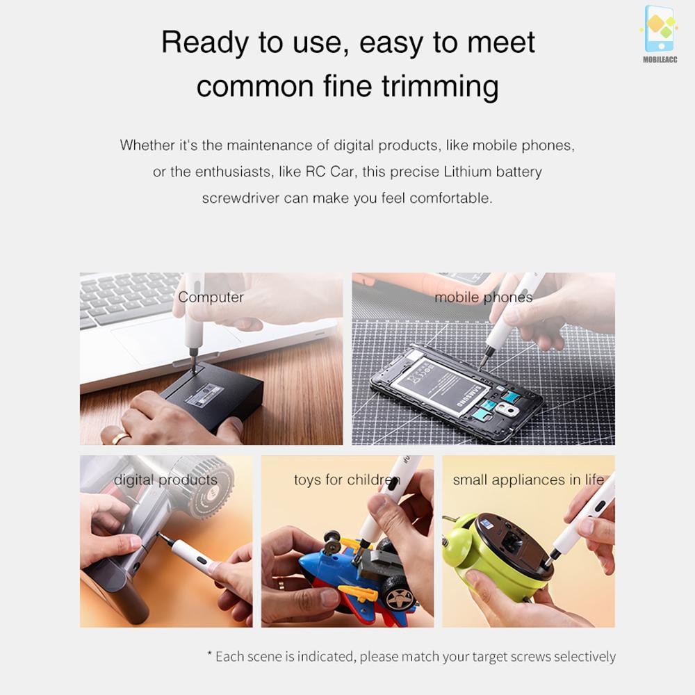 M Electric Power Screwdriver Portable Rechargeable Lithium Precision Screw Driver USB Charging For Laptop PC Cellphone Small Devices Repair Tools