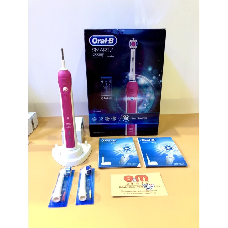 Bàn chải điện Oral B Bluetooth Smart 4100S, Smart 4000W và Smart 6100s SensiUltrathin - Made in Germany