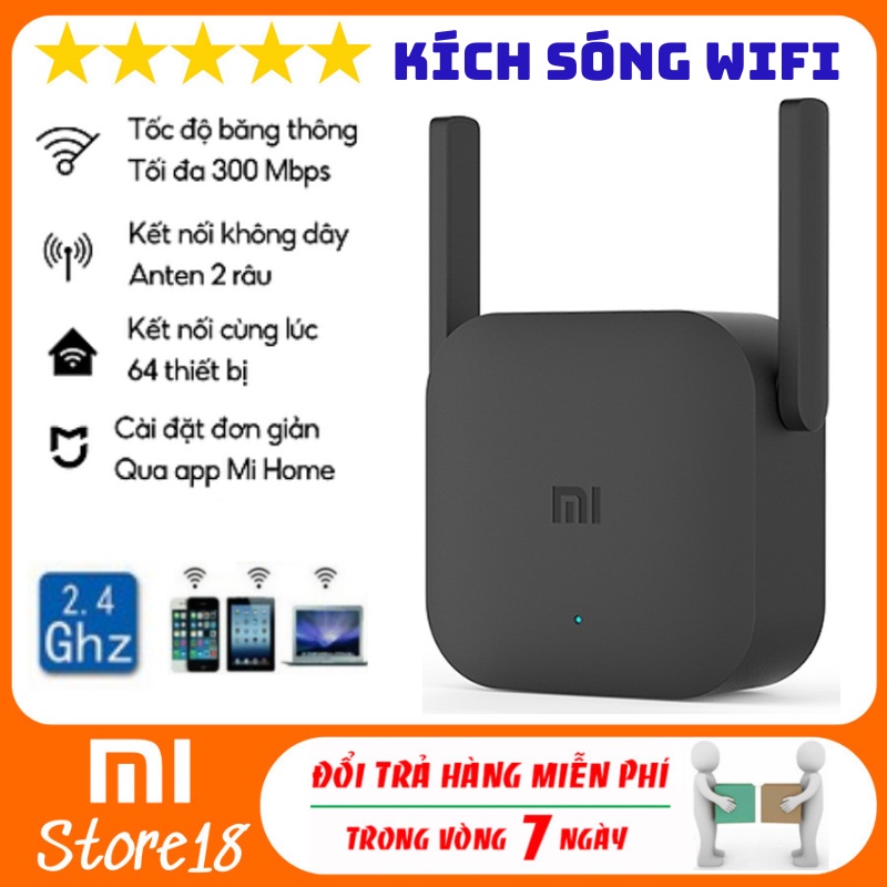 Kích Sóng Wifi Xiaomi Repeater Pro Thiết Bị Kích Sóng Wifi 2.4GHz Với 2 Ăng Ten Phát Sóng Xa Hơn Và Khỏe Hơn
