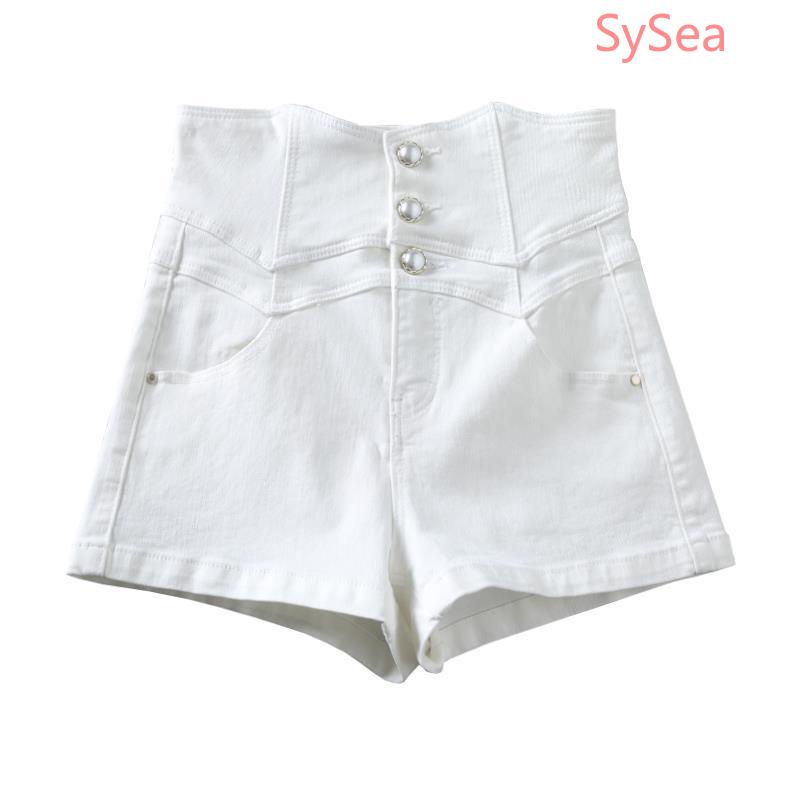 Quần Short Denim Lưng Cao Thời Trang Mùa Hè Dành Cho Nữ