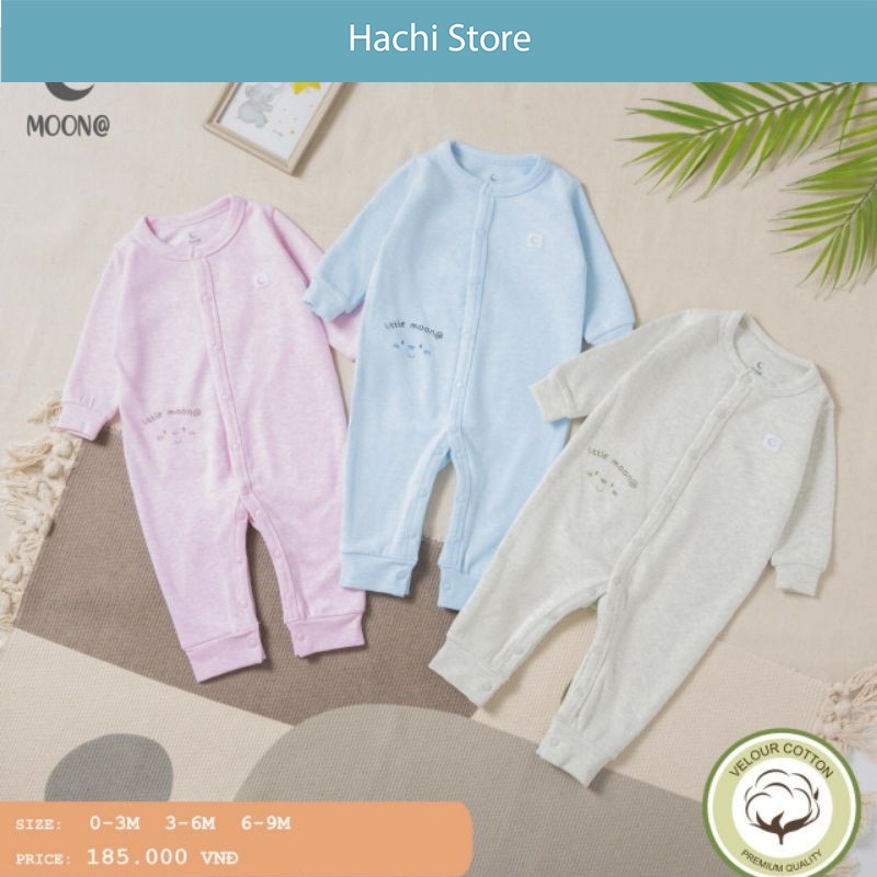 Body sơ sinh nỉ cho bé BST Moon thu đông chất nỉ đẹp size từ sơ sinh đến 9 tháng - Hachi mommy