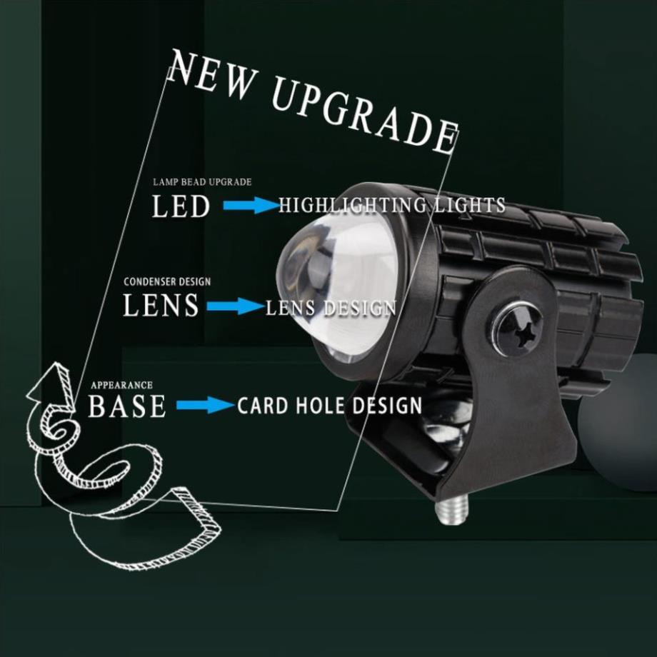 Đèn LED Bi cầu 2 màu 12w siêu sáng chất lượng cao cho mô tô