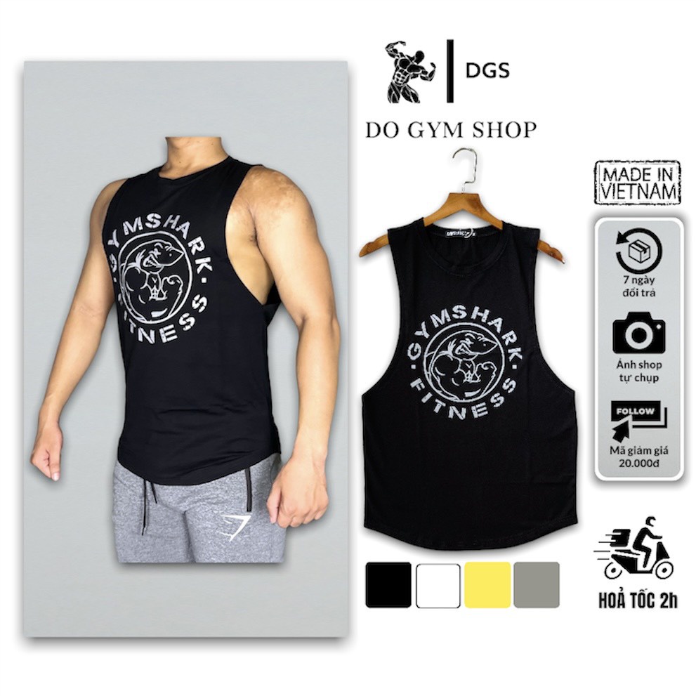 Áo tank top nam tập gym DO GYM SHOP chất thun thoáng mát khi chơi thể thao, mặc nhà