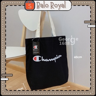 Túi Đeo Vai Vải Canvas In Chữ Champion Thời Trang Cho Nam Nữ