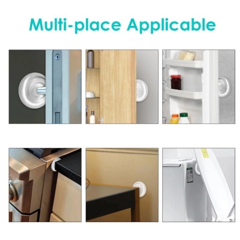 Set 6 miếng đệm cao su silicon trong suốt hình tròn gắn tường giảm tiếng ồn bảo vệ tay cầm cửa