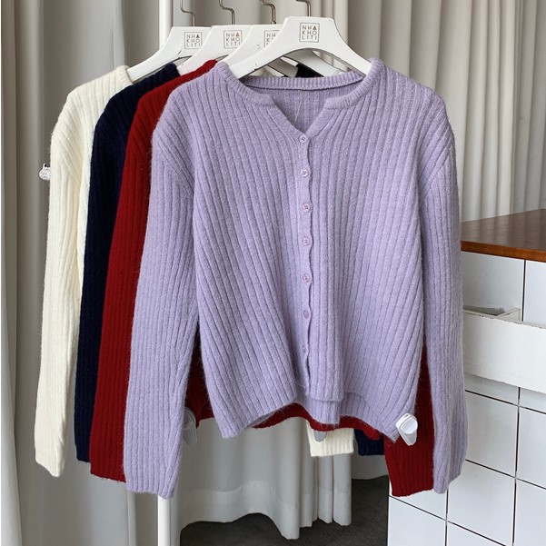 Áo mini cardigan len gân cài nút - AL524 | BigBuy360 - bigbuy360.vn