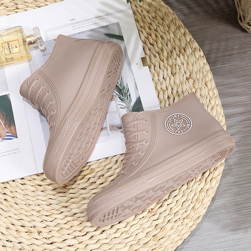 Giày nhựa đi mưa Qiaoyiluo chống trượt chống thấm nước thiết kế cao cấp thời trang dành cho nữ