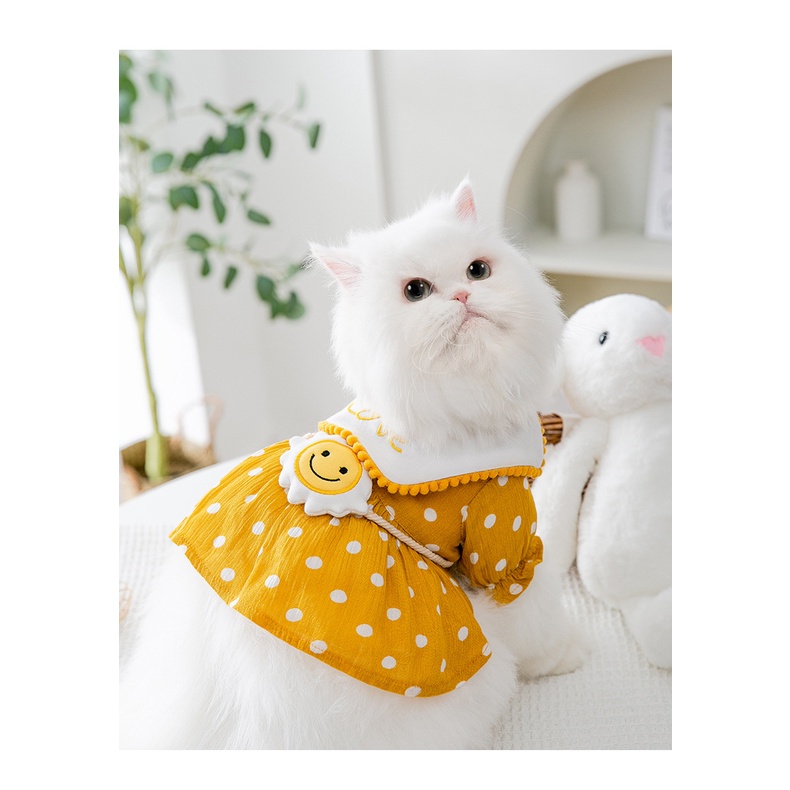 váy đầm tiểu thư chấm bi cho chó mèo