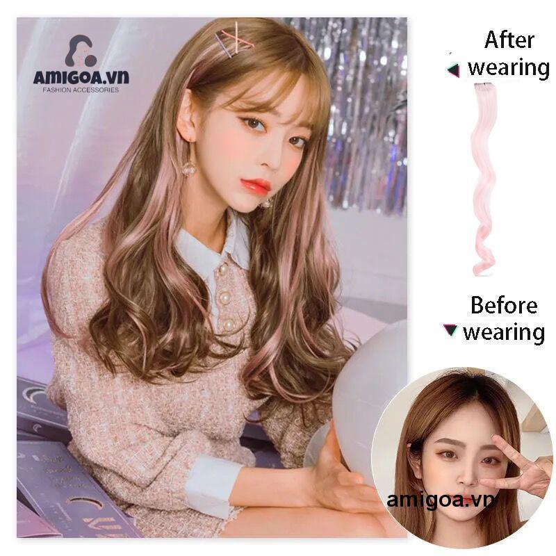 ✨✨Tóc giả xoăn dài có  tùy chọn thời trang kiểu Hàn cho nữ