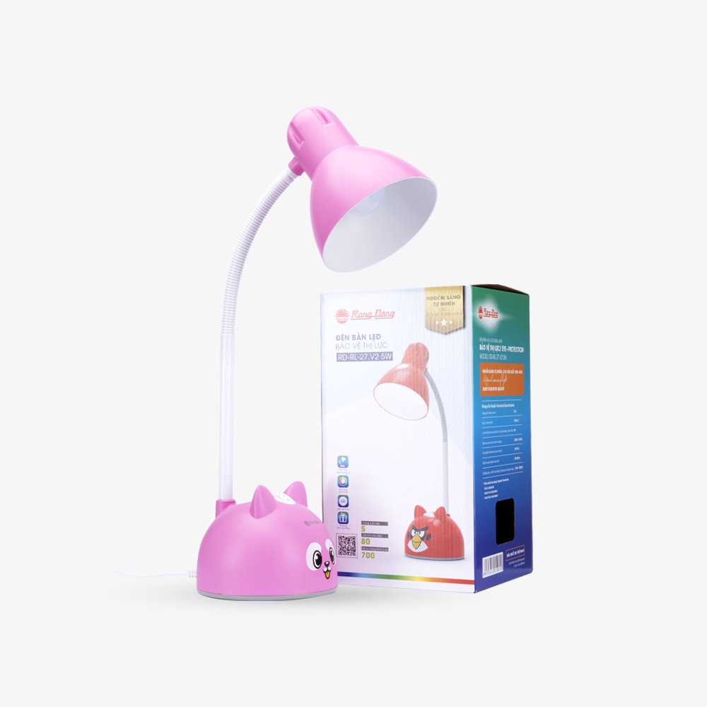 Đèn học bảo vệ Thị lực Rạng Đông RD-RL-27.V2 Thiết kế hình xinh xắn và màu sắc siêu xinh cho bé