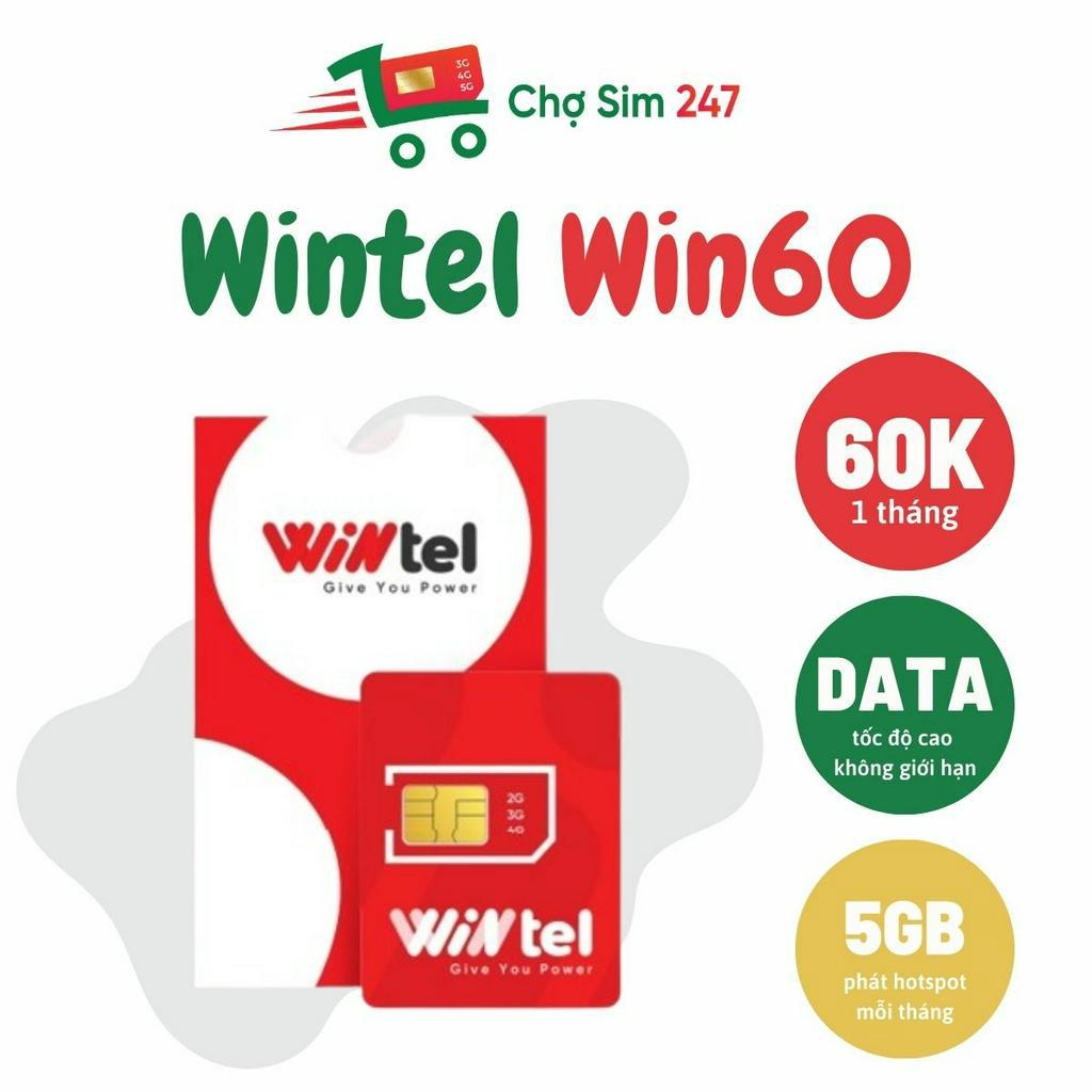 eSIM WINTEL WIN60 - Data tốc độ cao không giới hạn (Gói cước 60K/tháng)