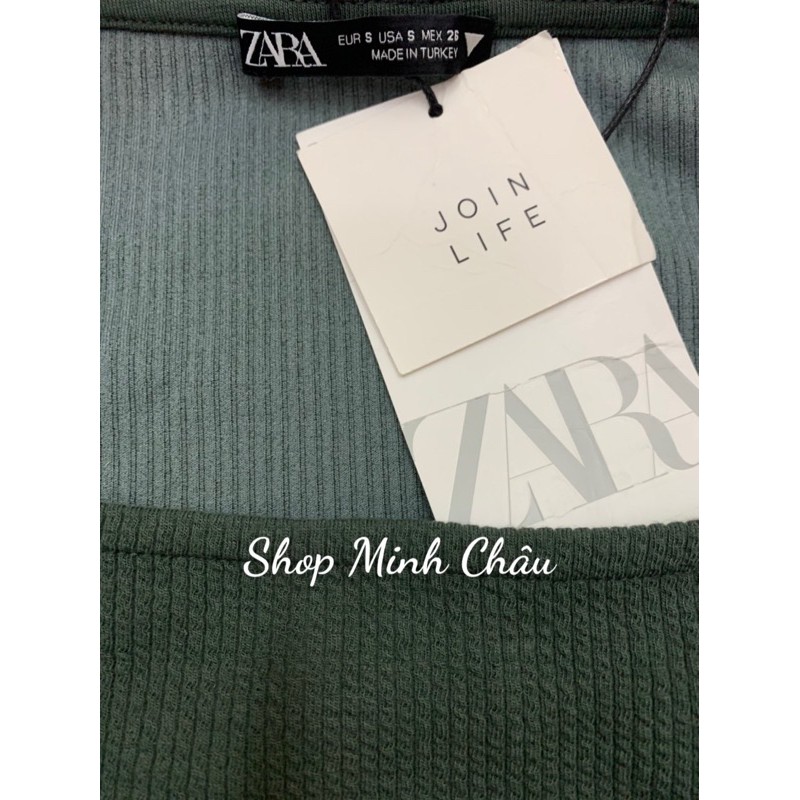 Váy thun tăm cổ vuông Zarraa canh sale, ảnh thật