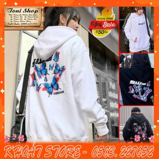 ÁO HOODIE - ÁO KHOÁC NỈ NGOẠI SWE BƯỚM (HD1810 - Cổ Chui) (KHOÁT STORE)