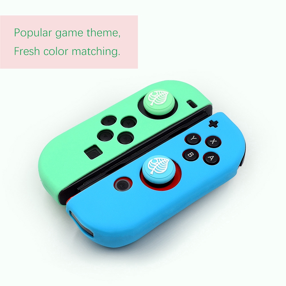 Vỏ bọc bằng silicone cho máy chơi game Nintendo Switch Joy-con kèm bọc nút hình lá
