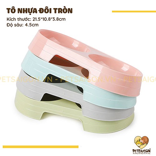 TÔ ĂN NHỰA ĐÔI TRÒN CHO CHÓ MÈO