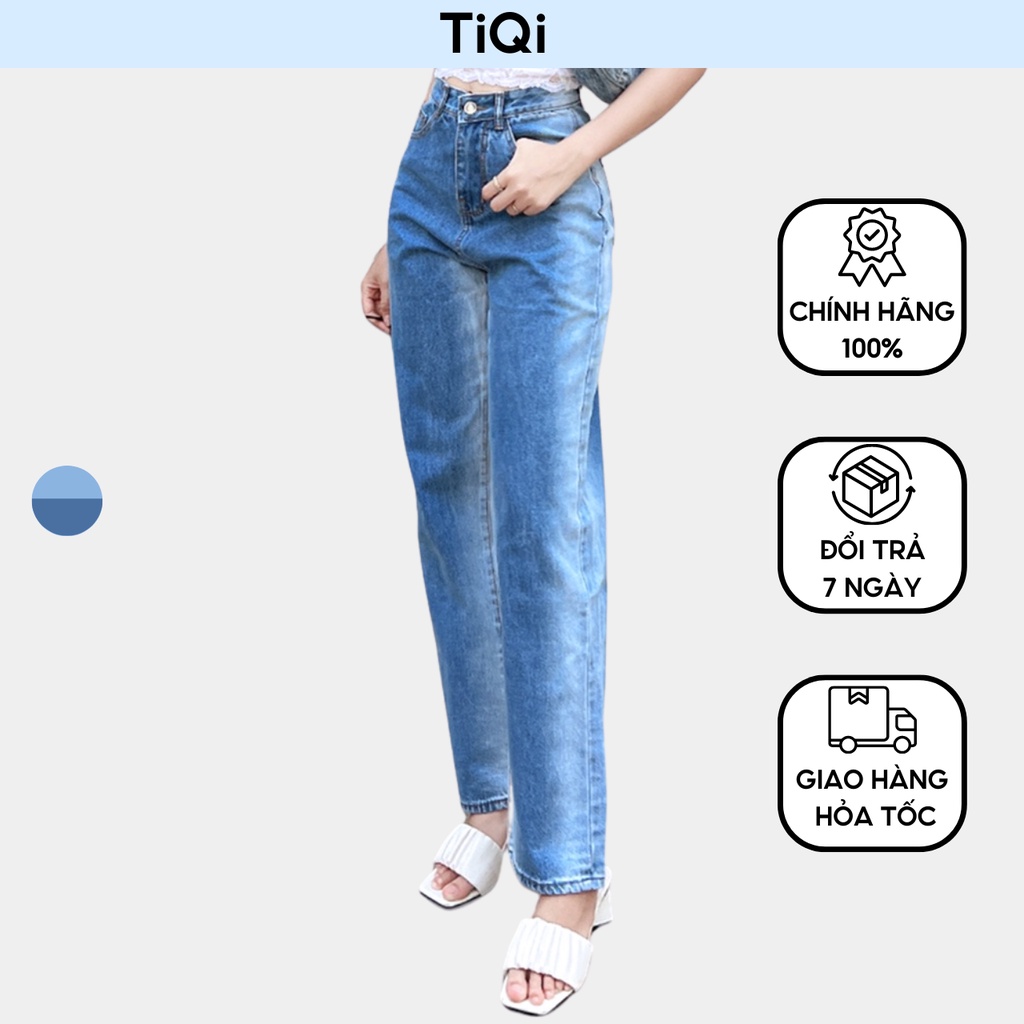 Quần jean nữ ống suông màu xanh ombre cao cấp TiQi Jeans B2-209