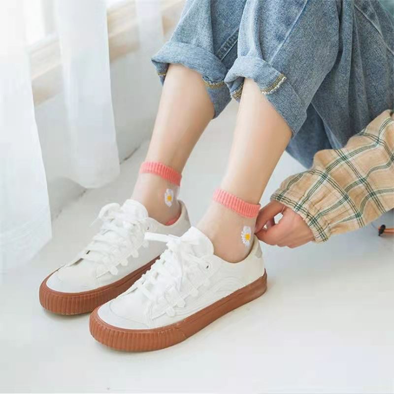 Tất Cúc Hoa Mi Lưới, Tất Hoa Cúc Lưới Nữ Tiện Lợi, Vớ Lưới Hoa Cúc Cổ Ngắn Sang Chảnh