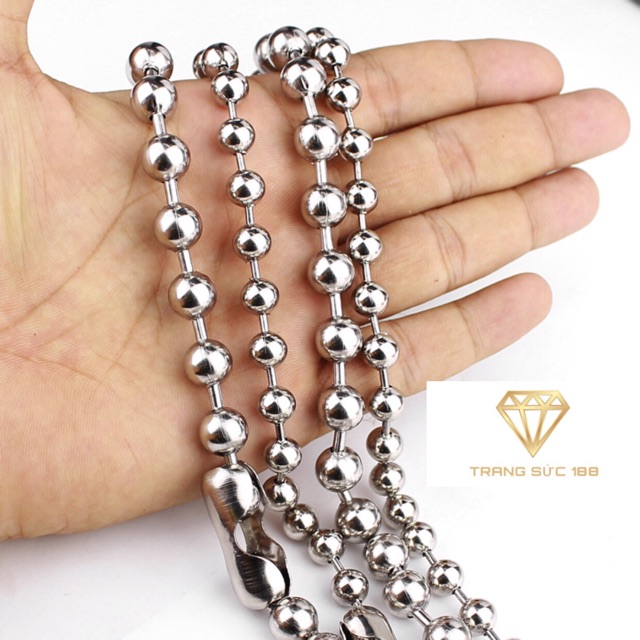 Dây chuyền inox nam nữ bi tròn DN078