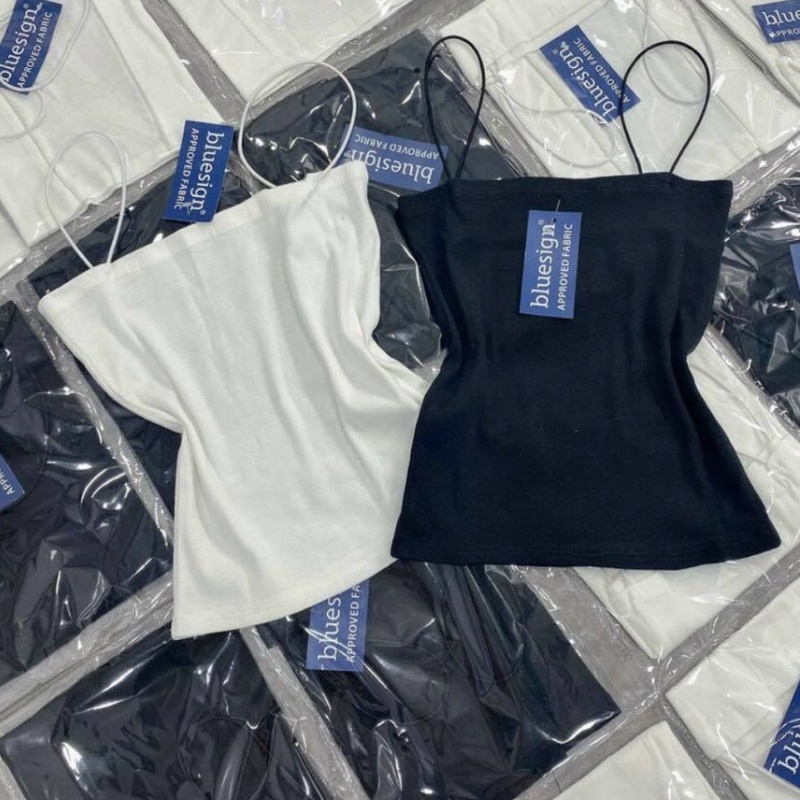 Áo hai dây , áo hai dây bản nhỏ sợi bún thun gân co giãn 4 chiều , áo hai dây dáng croptop DUMI