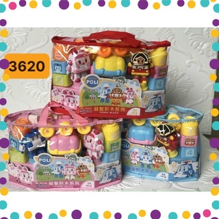 Túi đồ chơi xếp hình robocar poli 34pcs #3620b chọn màu ngẫu nhiên