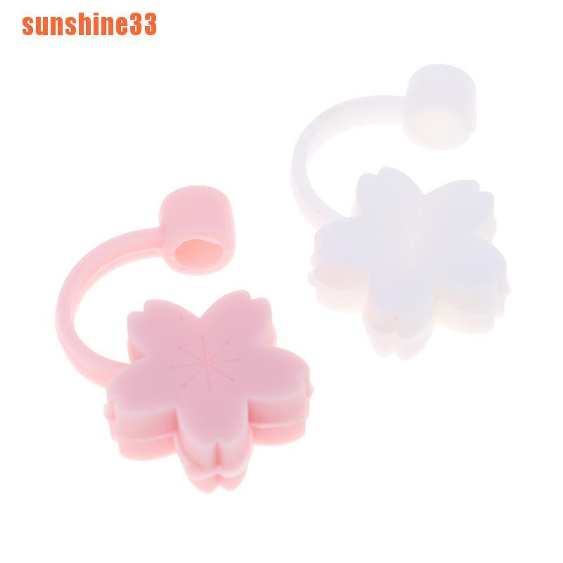 Creative Cherry Cloud Silicone Straw Plug Reusable Drinking Dust Cap Tips