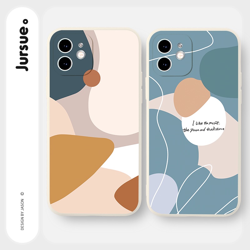 Ốp lưng JURSUE mềm hình cặp đôi dễ thương đẹp cho iPhone 13 12 11 Pro Max SE 2020 X XR XS ip 8 7 6 6S Plus kute Y355