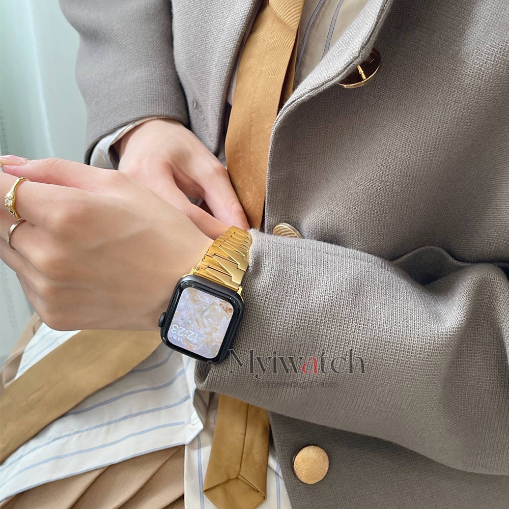 Ốp mặt đồng hồ + dây đeo bằng kim loại thích hợp cho Apple watch 7 6 SE 2 44mm 40mm 45mm 3 4 5 SE 42mm 38mm 41mm