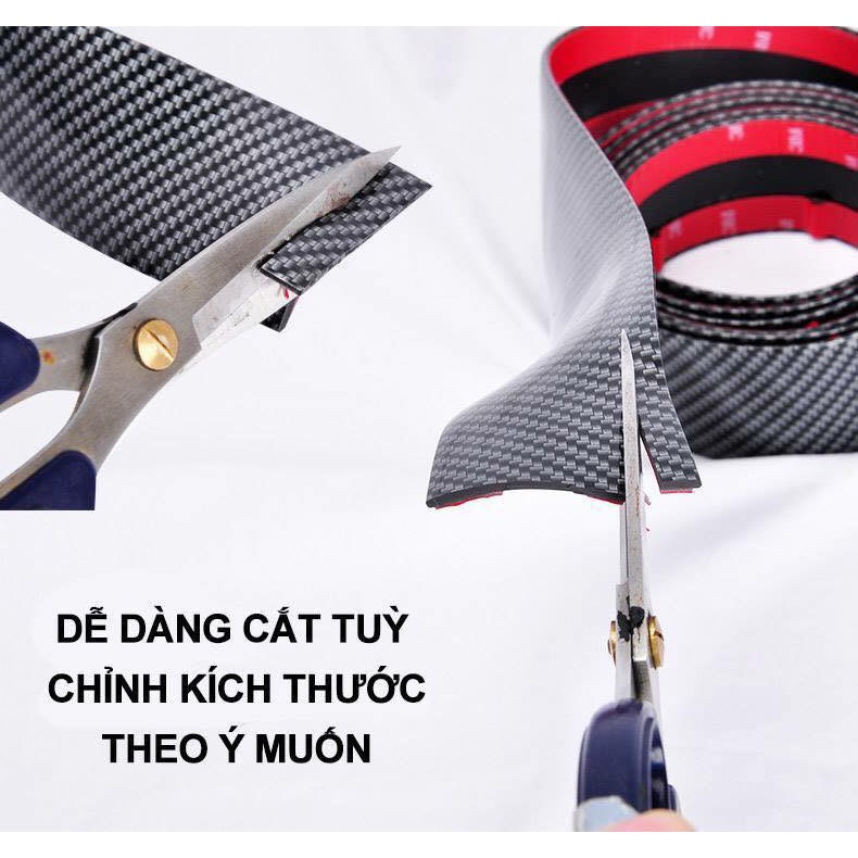 Nẹp cacbon nẹp bước chân chống trầy sướt cho xe ô tô dài 1m