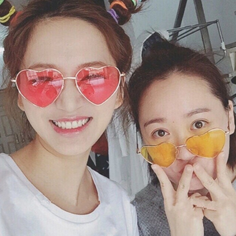 Kính trái tim Gọng kim loại viền mỏng Màu sắc đáng yêu D144