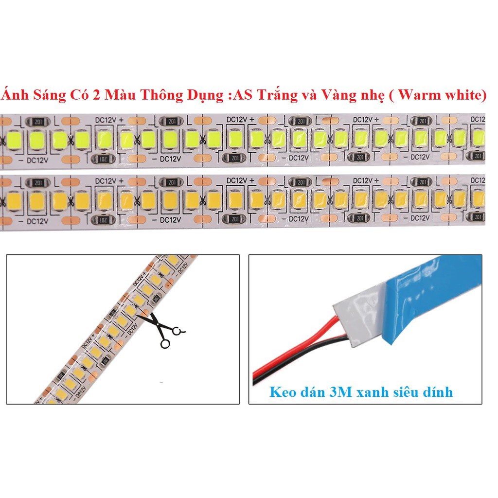 Cuộn led dây siêu sáng 240led 2835 /mét dùng trang trí chiếu sáng nội thất