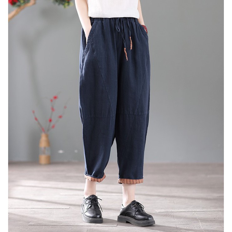 Quần Baggy Đũi Xước Nữ Lưng Thun Thời Trang Ống Rộng Giá Tốt Nhất Kingstyle shop