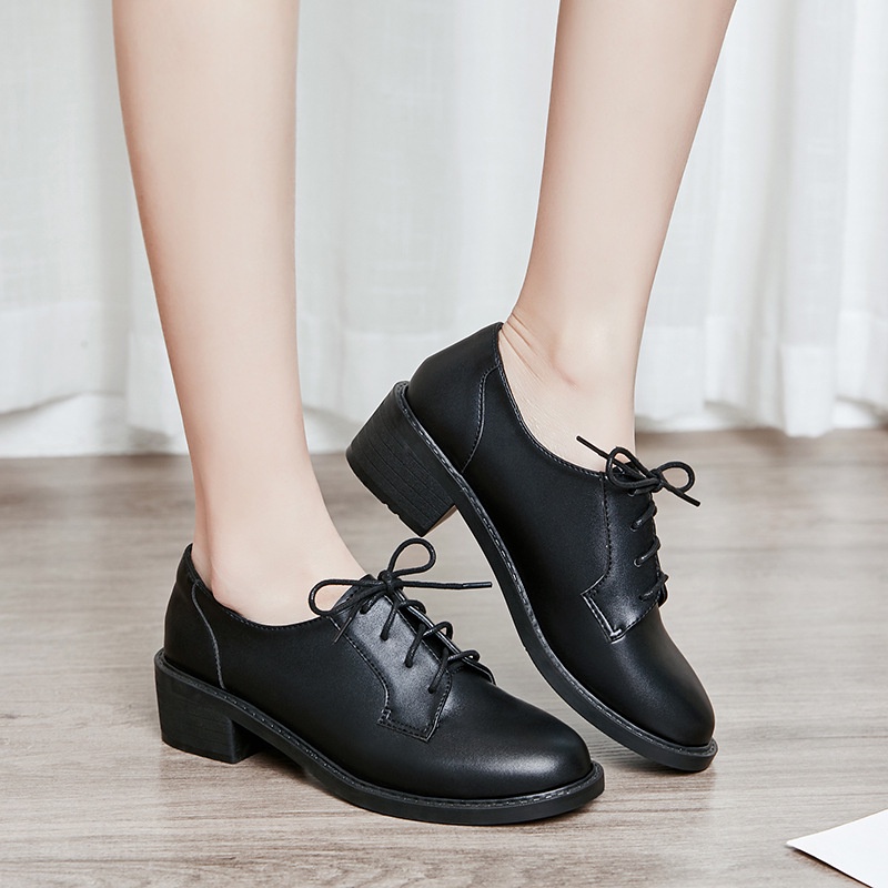 Giày da IELGY đế cao thời trang Anh Quốc cho nữ