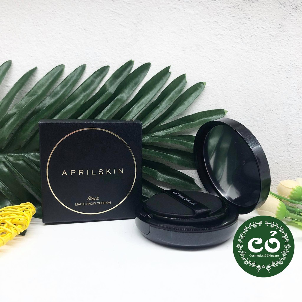 Phấn Nước Aprilskin Kiềm Dầu, Che Phủ Hoàn Hảo April Skin Black Magic Snow Cushion 15g - Vỏ Đen