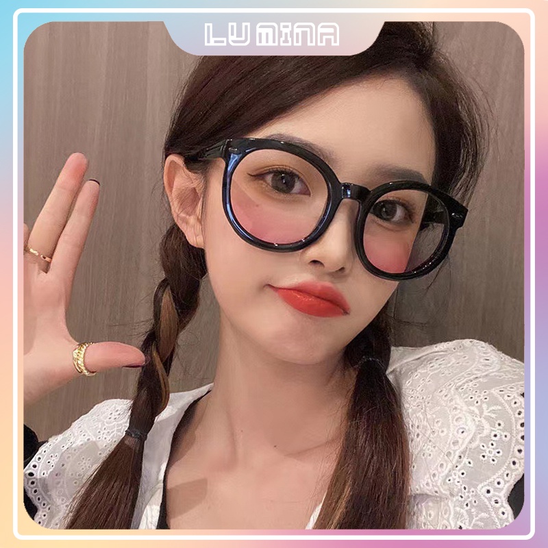 Kính cận thời trang nữ mắt ngố tròn pha hồng baby cực xinh phong cách Hàn Quốc đi chơi kỷ yếu đẹp giá rẻ LUMINA 095