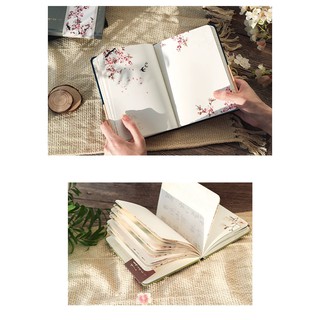 Sổ tay in màu nền hoa dễ thương "Mộng tầm hoa"
